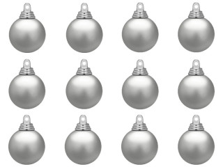 boule de Noël B1 mat argenté, Ø 4cm, 12 pcs.