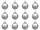 boule de Noël B1 mat argenté, Ø 4cm, 12 pcs.