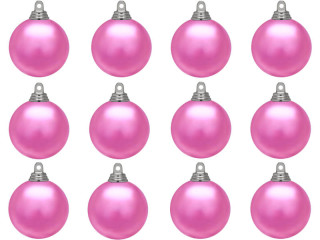 Weihnachtskugel B1 matt rosa, Ø 6cm, 12 Stück
