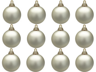 boule de Noël B1 brillant taupe, Ø 6cm, 12 pcs.