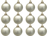 Weihnachtskugel B1 matt taupe, Ø 6cm, 12 Stück