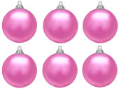 Weihnachtskugel B1 matt rosa, Ø 8cm, 6 Stück