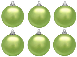 Weihnachtskugel B1 matt hellgrün, Ø 8cm, 6 Stück