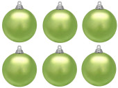 christmas ball B1 mat light green, Ø 8cm, 6 pcs.