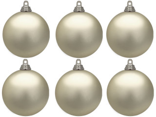 Weihnachtskugel B1 matt taupe, Ø 8cm, 6 Stück
