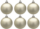 boule de Noël B1 brillant taupe, Ø 8cm, 6 pcs.