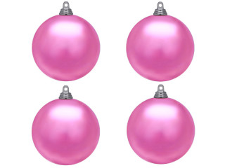 Weihnachtskugel B1 matt rosa, Ø 10cm, 4 Stück