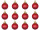 Weihnachtskugel B1 glitter rot, Ø 4cm, 12 Stück