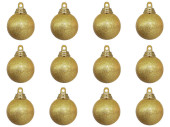Weihnachtskugel B1 glitter gold, Ø 4cm, 12 Stück
