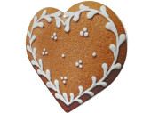 Lebkuchen-Display 2D Herz braun/weiss, B 55 x H 49cm