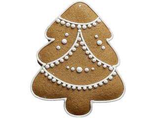 Lebkuchen-Display 2D Baum braun/weiss, B 41 x H 50cm