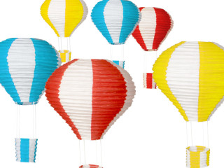hot air balloon in var. sizes/colors
