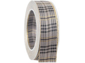 ribbon check with golden edge grey 40mm x 20m