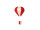 hot air balloon "M" Ø 25cm x h 40cm red-white