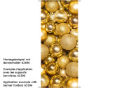 Textilbanner Weihnachtkugeln 75x180cm, gold, Schlauchnaht...