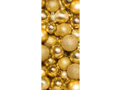 Textilbanner Weihnachtkugeln 75x180cm, gold, Schlauchnaht...