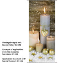 Textilbanner Weihnachskerzen 75x180cm, crème/Holz,...