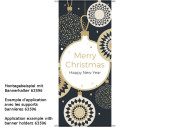 Textilbanner Merry Christmas 75x180cm, Kugeln...