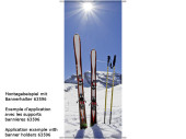 Textilbanner Ski in Schnee 75x180cm, blau-weiss,...