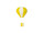 hot air balloon "M" Ø 25cm x h 40cm yellow-white