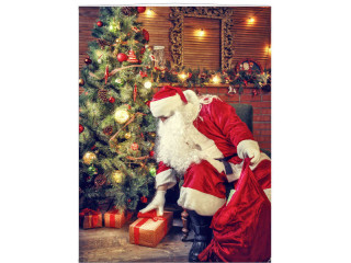 Display-Banner Nikolaus/Baum 150 x 200cm, rot/braun, inkl. Aufhängung