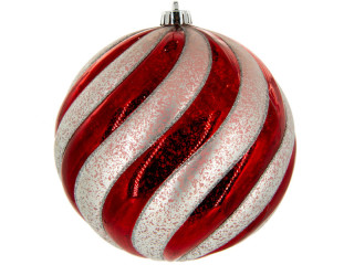 Weihnachtskugel Candy Stripe rot/weiss, Ø 15cm, 1 Stück