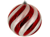 Weihnachtskugel Candy Stripe rot/weiss, Ø 15cm, 1...