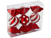 Bonbons zum Hängen 3er Set rot/weiss, 12cm, 2 Sorten