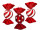 Bonbons zum Hängen 3er Set rot/weiss, 12cm, 2 Sorten
