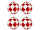 Weihnachtskugel Rauten rot/weiss, Ø 10cm, 4 Stück