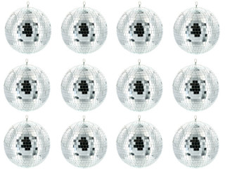 Weihnachtskugel "Spiegelkugel" silber, Ø 6cm, 12 Stück