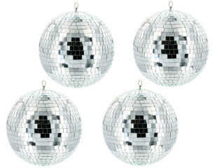 Weihnachtskugel "Spiegelkugel" silber, Ø 10cm, 4 Stück