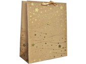 Geschenktasche "Natur/Sterne" natur/gold, 17,8...