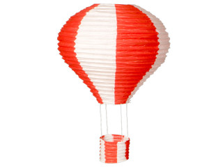 Heissluftballon "XL" Ø 80cm x H 100cm rot-weiss