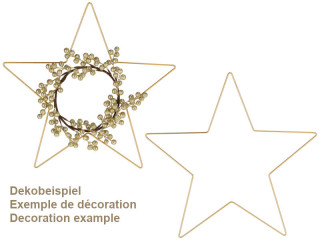 Stern "DIY" zum Hängen gold, Eisendraht 5mm, versch. Grössen