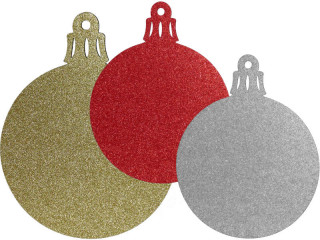 Weihnachtskugel 2D glitter uni, versch. Grössen und Farben