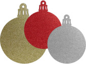 Weihnachtskugel 2D glitter uni, versch. Grössen und...