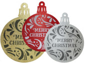 Weihnachtskugel 2D "Merry Christmas" versch....