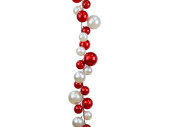 Kugel-Girlande Candy rot/weiss, L 180cm, 30 Kugeln