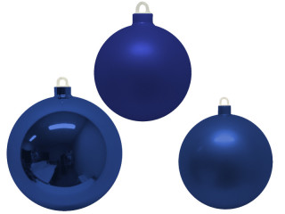 Christmas bauble dark blue satin Ø 8cm