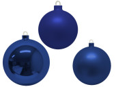 Christmas bauble dark blue satin Ø 10cm, 1 pc.