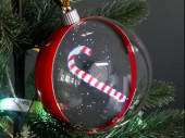 Christmas ball "3D projector" red, Ø 12cm