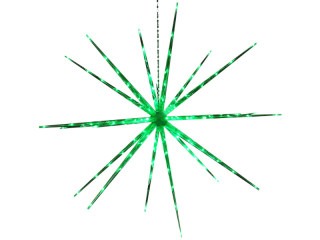 Spitzstern/Sputnikstern mit Licht grün Ø 104cm mit 220V-Trafo, 20 Spitzen à 6 LEDs