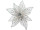 Blüte "Glitter" Organza, silber, mit Clip auf Rückseite, Ø 15cm
