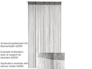 Fadenvorhang "Marissa" H 250 x B 90cm, mit Schlauchnaht, silber/schwarz