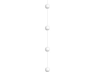 Schneeballgirlande "Cotton" L 200cm, 6 Bälle Ø 10cm, auf Nylonfaden