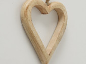 Holz-Herzen zum Hängen 2er Set, je 1 Stück H 14...