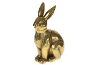 Hase sitzend Magnesia gold 30 x 18 x H 41cm