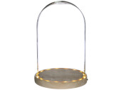 Glashaube auf Holzsockel natur, mit LED, H 24,5cm,...