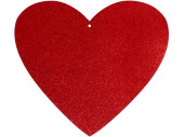 coeur scintillant 2D rouge petit l 40 x h 35cm